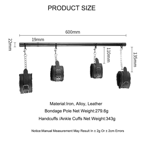 MT - Bondage Spreader w Cuffs - Pink photo