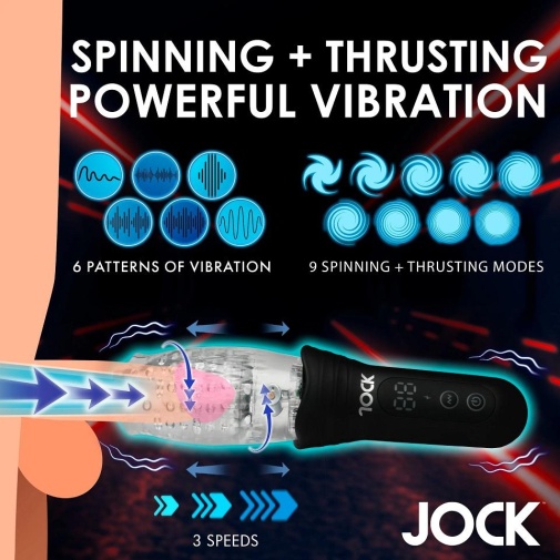 Jock - Spinning Thrusting Vibro Masturbator - Black photo