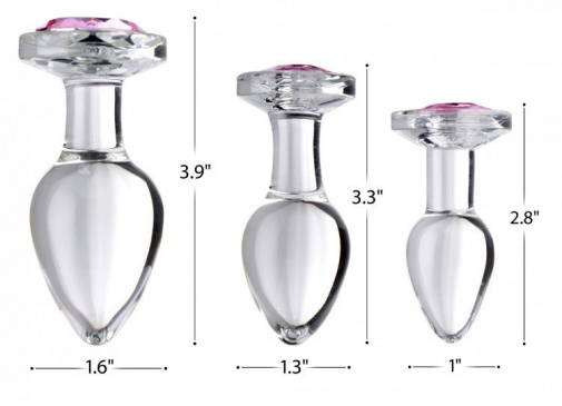 Booty Sparks - Gem Glass Anal Plug S-size - Pink photo