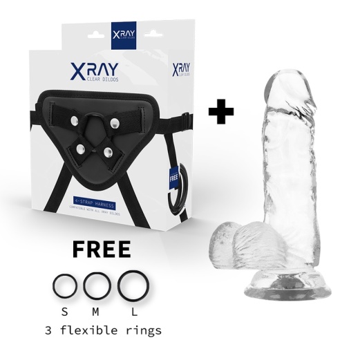 X Ray - 穿戴式仿真阳具束带附15.5公分仿真假阳具 照片