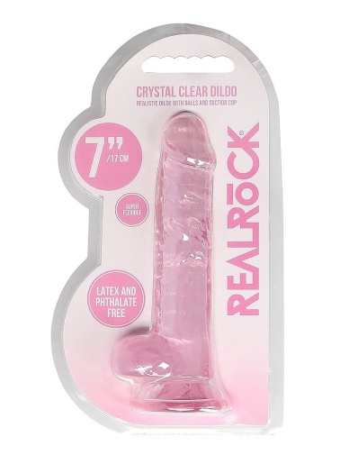 RealRock - 7" Realistic Dildo w Balls - Pink photo