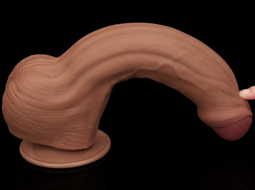 Lovetoy - 11.5" Sliding Skin Dildo - Brown 照片