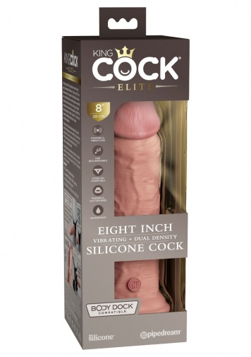 King Cock - 8" Elite 震動仿真陰莖 - 肉色 照片