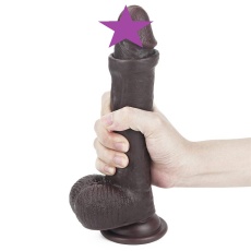 Lovetoy - 9'' Sliding Skin Dual Layer Dong - Brown photo