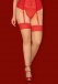 Obsessive - Blossmina Stockings - Red - 4XL/5XL photo-5