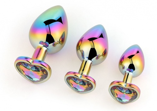 MT - Heart Butt Plug M - Rainbow photo