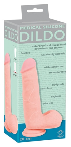 Medical Silicone - 帶陰囊假陽具 20 厘米 照片