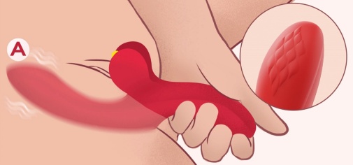 Honey Play Box - Fortexa App Flapping Dual Vibrator - Red  photo