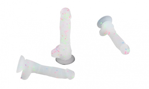 MT - Rainbow Dots Dildo S - White photo