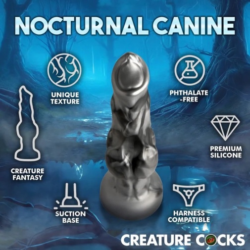 Creature Cocks - Night Prowler Dildo S - Grey 照片