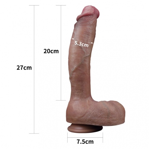 Lovetoy - 10.5'' 双层白金矽胶仿真阳具 照片