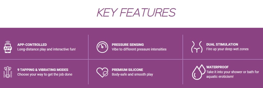 With its smooth design, TEMPO is eye-catching and pleasure-p... Honey Play Box - Tempo Sensing G-Spot App Vibrator - Purple photo-8