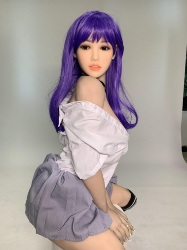 Rosalie Asian Curvy Realistic Sex Doll, Purple Hair, Ultra Soft TPE 158 cm (5’2 ft) photo