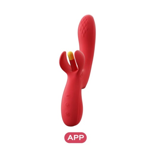 Honey Play Box - Fortexa App Flapping Dual Vibrator - Red  photo