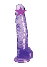 King Cock - 8" Clear Cock w Balls - Purple photo
