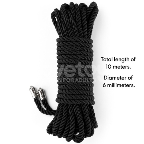 Lovetoy - Rebellion Reign Silky Bondage Rope 10m - Black photo