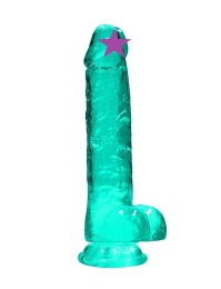 RealRock - 8" 仿真假陽具連陰囊 - 綠色 照片