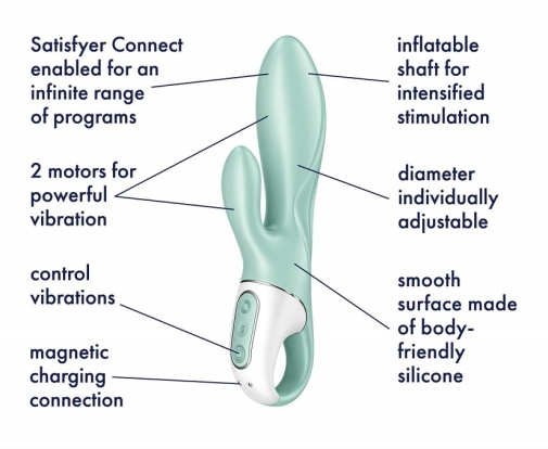 Satisfyer - Air Pump Bunny 5 充气兔子震动棒 - 蓝色 照片