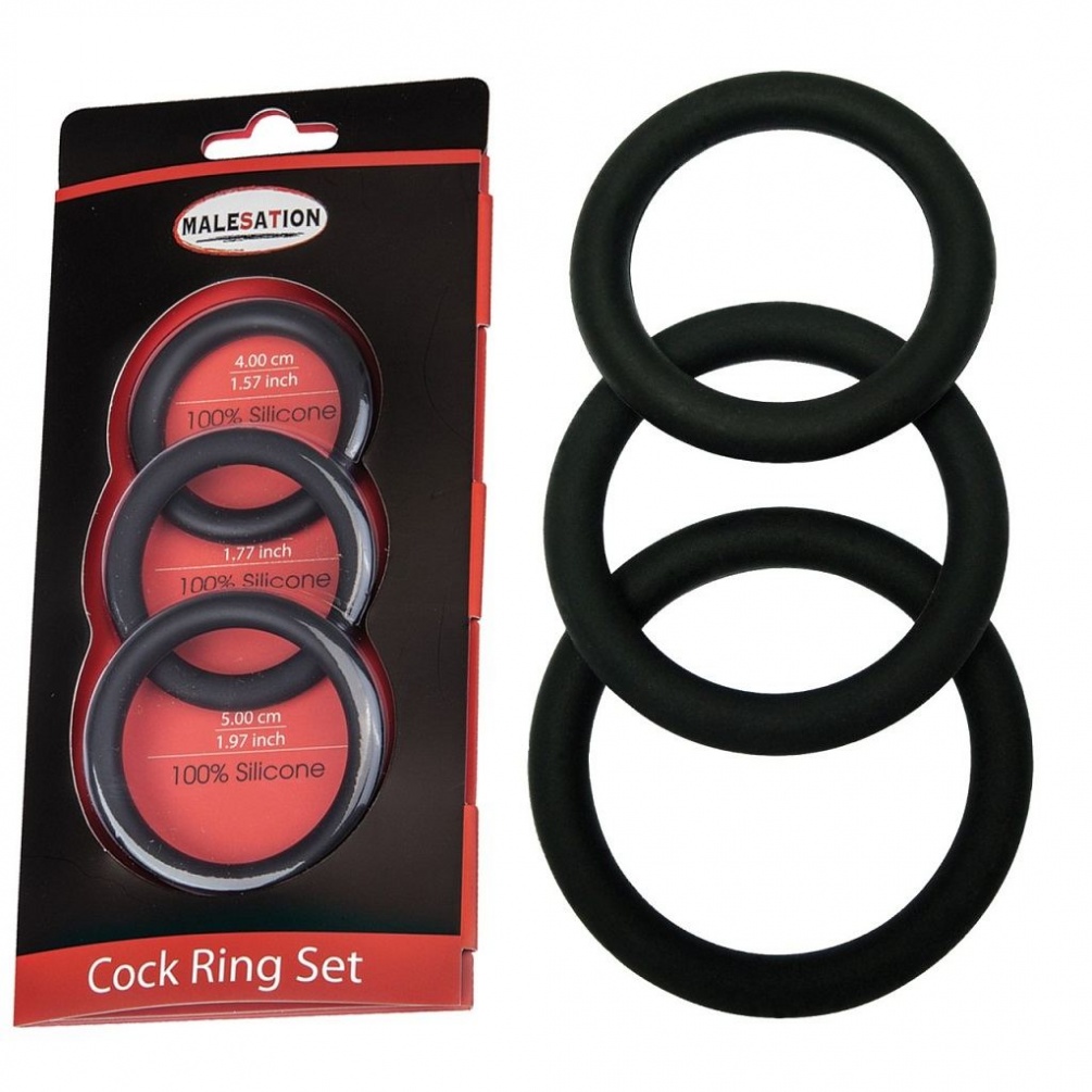 Cock Ring Set: Highly imaginative and ergonomic design, soft... Malesation - Cock Ring Set - Black photo-2