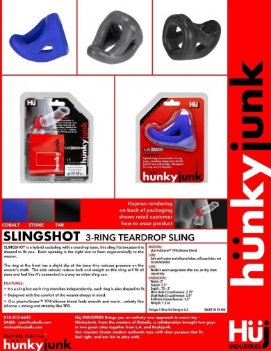 Hunkyjunk - Slingshot Teardrop Cocksling - Grey photo