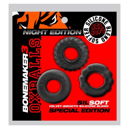 Oxballs - Bonemaker Rings 3's Pack - Night Black 照片