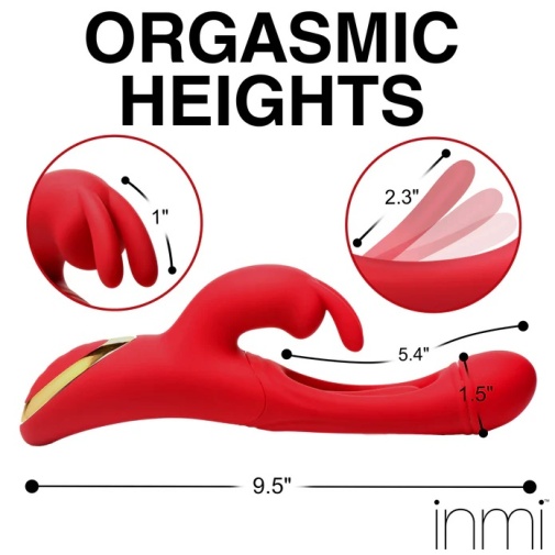 Inmi - 阴蒂震动及G点轻弹臂兔子振动器 - 红色 照片