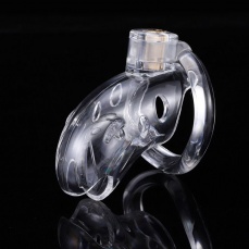 MT - Plastic Chastity Cage w Magic Lock - Clear photo