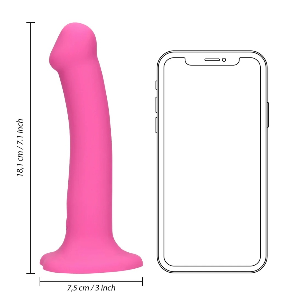 Satisfy your own or your partner's desires with this med... Loveline - Non-Phallic Vibro Dildo M - Powerful Pink photo-7