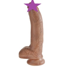 King Cock - 9″ Cock With Balls - Caramel photo