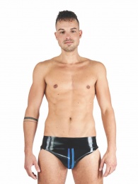 Mister B - Rubber Jock Strap - Black/Blue - L photo