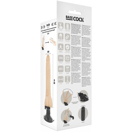 Basecock - 震動仿真假陽具 連陰囊 20cm - 肉色 照片