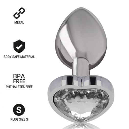 Intense - Metal Heart Gem Plug S - Clear photo