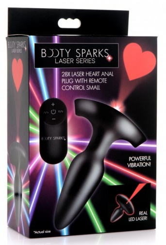 Booty Sparks - Heart 鐳射光後庭塞細碼 - 黑色 照片