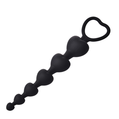 MT - Heart Anal Beads - Black photo
