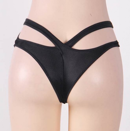 Ohyeah - Open Waist Panties - Black - XL photo