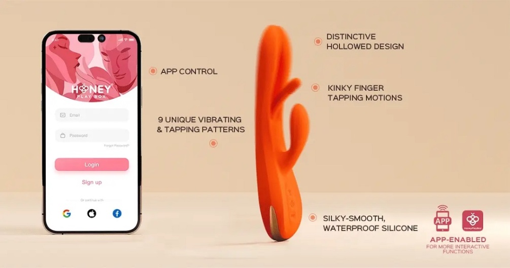 You’ve probably seen hundreds of sex toys, but TERRI stands ... Honey Play Box - Terri Tapping Rabbit App Vibrator - Orange photo-2