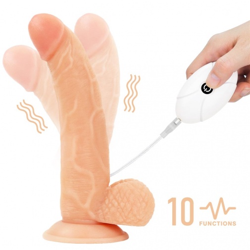 Lovetoy - 簡易穿戴式仿真震動陽具連陰囊 8.5" 照片
