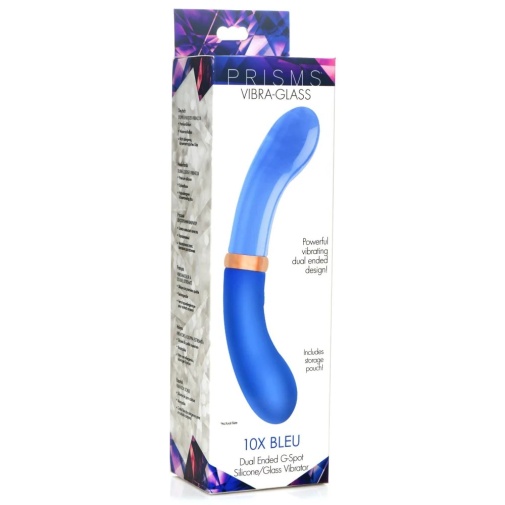 Prisms Erotic Glass - G-Spot Dual Ended Vibrator - Blue photo