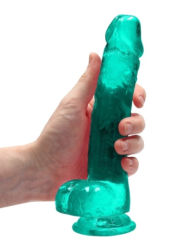 RealRock - 8" 仿真假阳具连阴囊 - 绿色 照片
