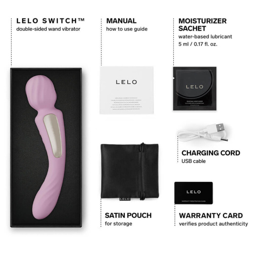 Lelo - Switch Double Ended Wand Vibrator - Soft Pink photo