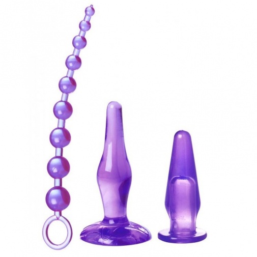 Trinity Vibes - Amethyst Adventure 3 Piece Anal Toy Kit - Purple photo