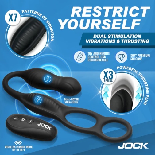 Jock - Hyper Thrusting Vibro Plug w C-Ring - Black 照片