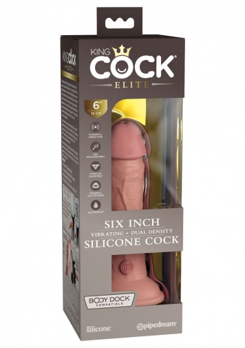 King Cock - 6" Elite Vibro Cock - Flesh photo
