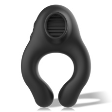 Black&Silver - 3 Motors Vibro Ring - Black photo