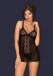 Obsessive - Lucita Chemise & Thong - Black - L/XL photo-5