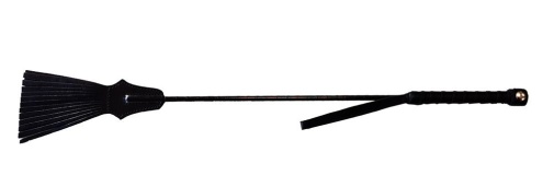 Rouge - Leather Tasselled Riding Crop - Black photo