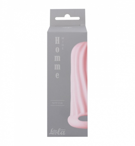 Lola Games - Homme Wide 闊版帶紋路陰莖套 細碼 - 粉紅色 照片