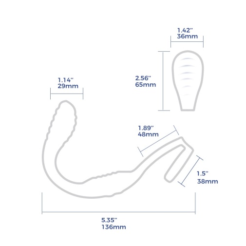 Arosum - VibraDuo Prostate Massager w Ring - Blue photo