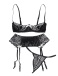 Ohyeah - Open Bra Set w Garter Panty - Black - M photo-16