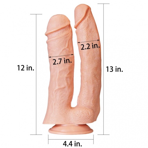 Lovetoy - 12" 巨型双头仿真阳具 - 肉色 照片